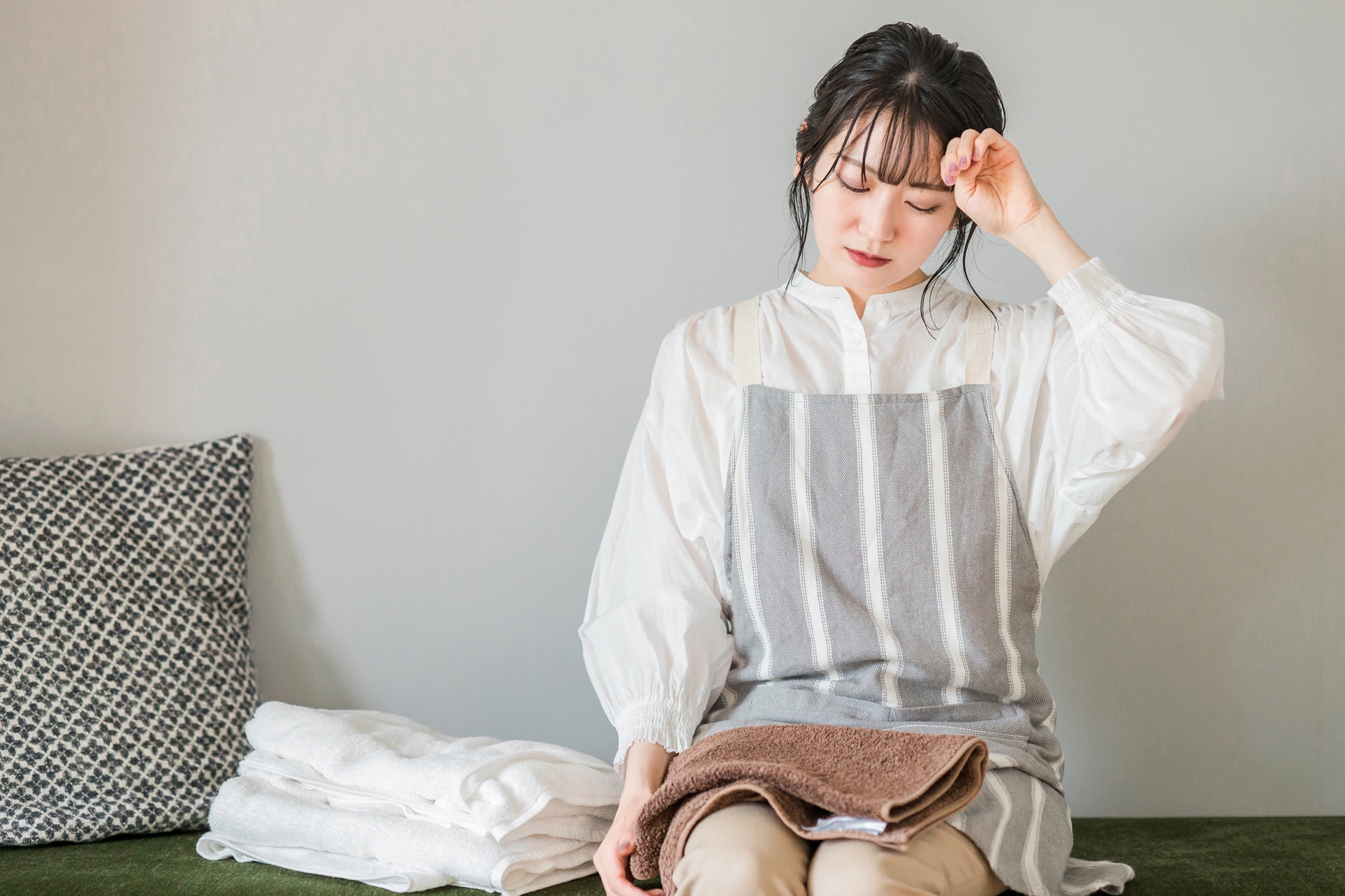 家事ストレス
疲れている主婦のイメージ図
