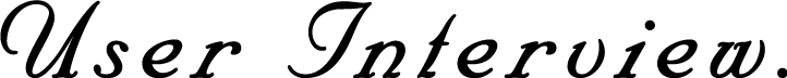 User Interview.