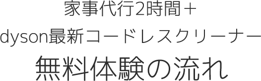 家事代行2時間＋dyson最新コードレスクリーナー無料体験の流れ