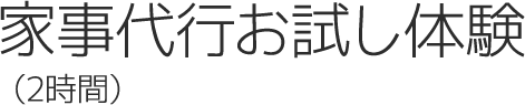 家事代行お試し体験（2時間）