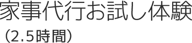 家事代行お試し体験（2.5時間分）