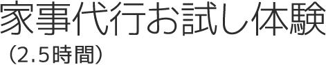 家事代行お試し体験（2.5時間分）