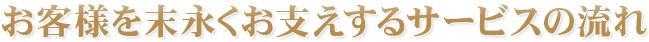 お客様を末永くお支えするサービスの流れ